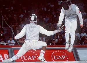 Uh Oh... umm.... stick around for more championship fencing after these messages!