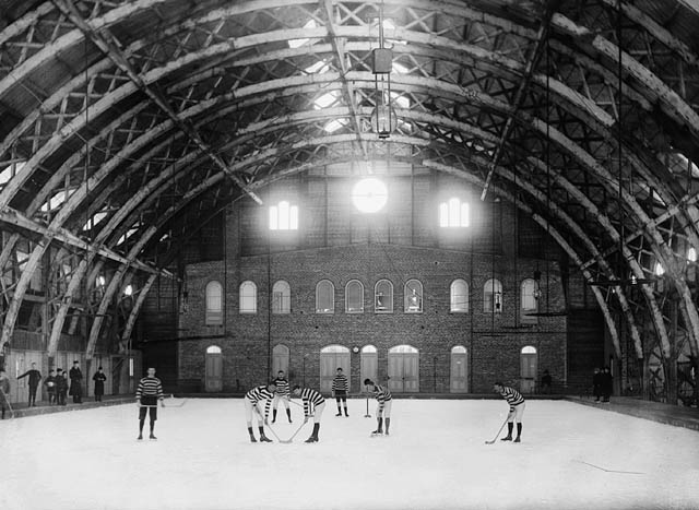 Early indoor ice hockey rink