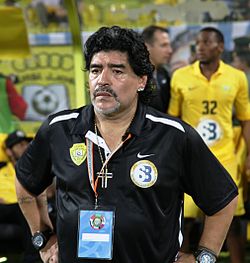 Diego Maradona at 2012 GCC Champions League final